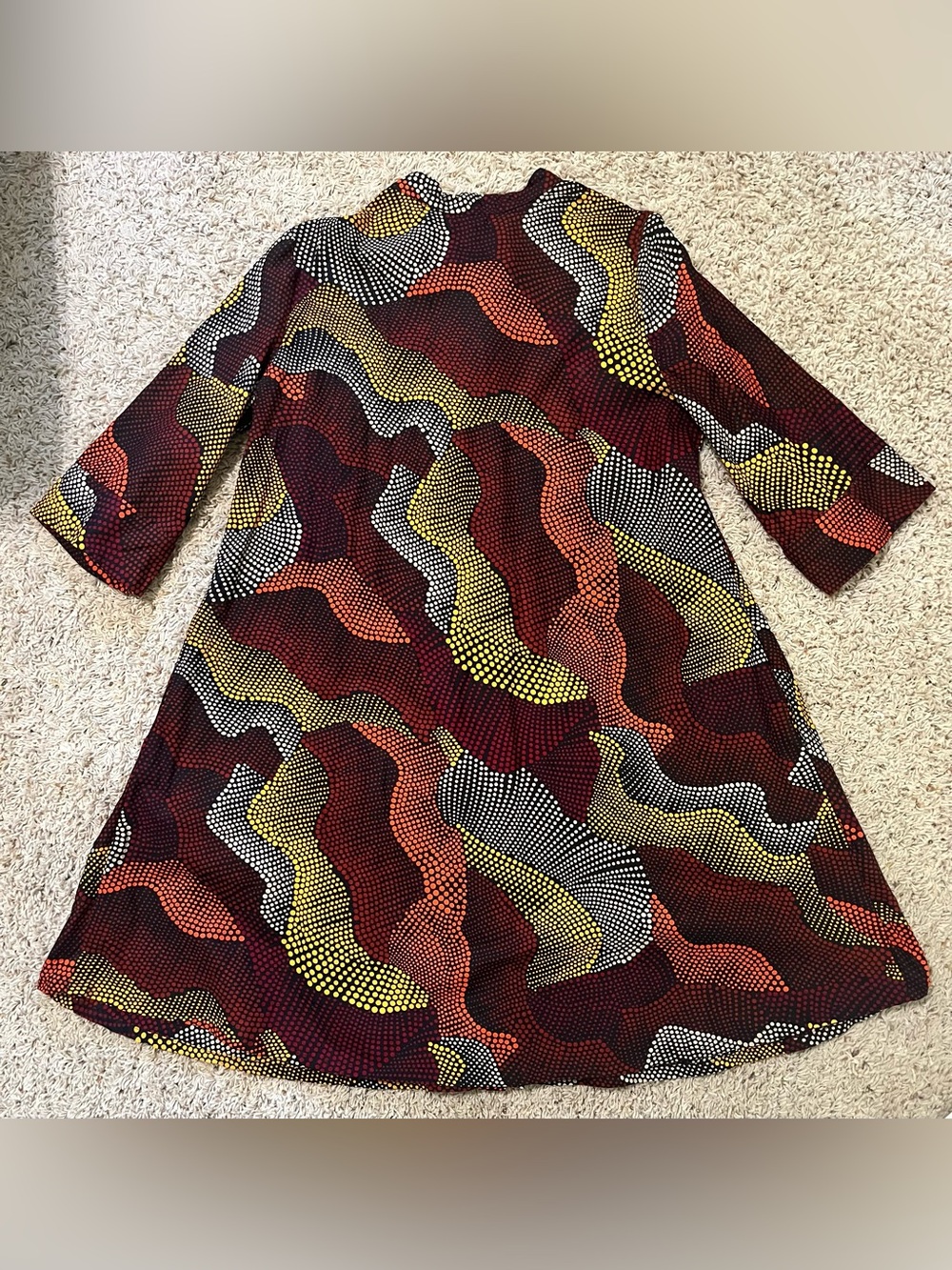 Zuri 100% Cotton Made in Kenya Wax Print Pointillism Abstract Shirt Dress XL - Picture 8 of 8